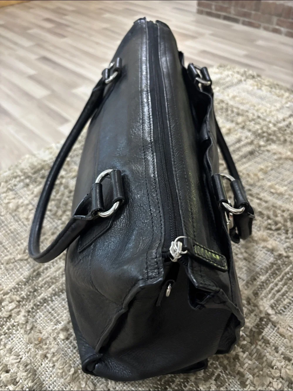 WILSONS LEATHER Laptop/Briefcase Bag Black‎ Strap/Handle